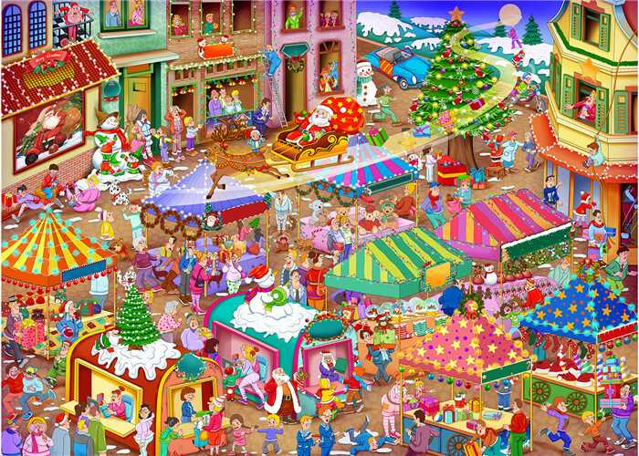 Busy Christmas Street - Huadada puzzle collectible - Main Image 2