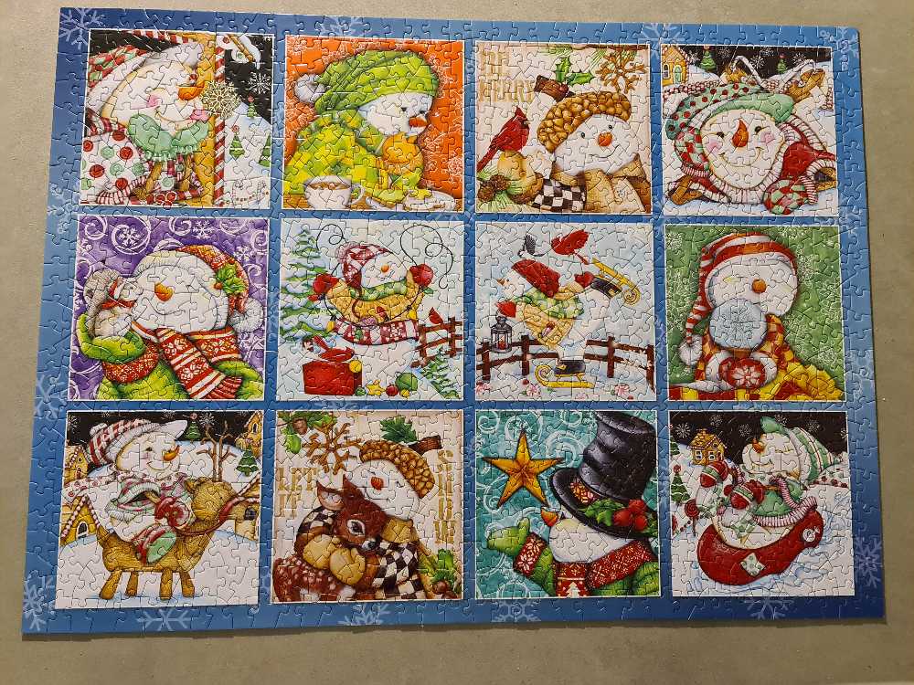 B & P Merry Snowman Quilt.   SOLD - Bits And Pieces puzzle collectible [Barcode 192949015587] - Main Image 2
