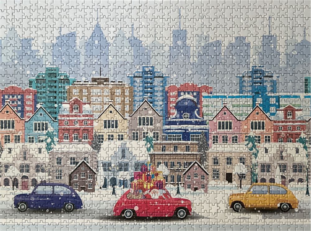 Winter City Drive - Pink Sky puzzle collectible [Barcode 191205536002] - Main Image 2