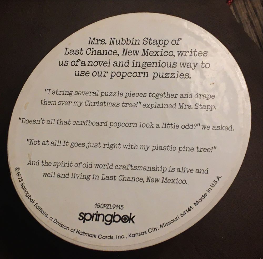 Popcorn - Mini Round - Springbok puzzle collectible - Main Image 2