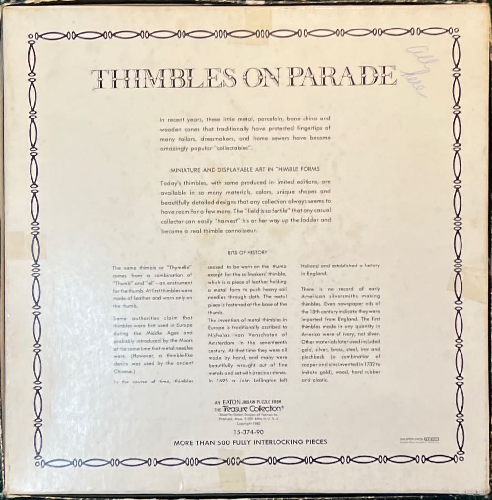 Thimbles On Parade - SOLD - Eaton Jigsaw Puzzle puzzle collectible - Main Image 2