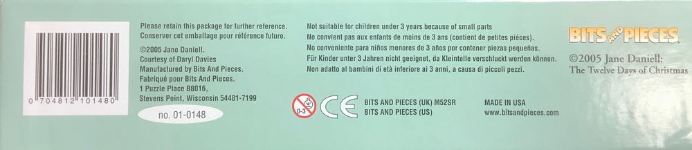12 Days of Christmas, The. -  Bits and Pieces - Bits And Pieces puzzle collectible [Barcode 704812101480] - Main Image 3