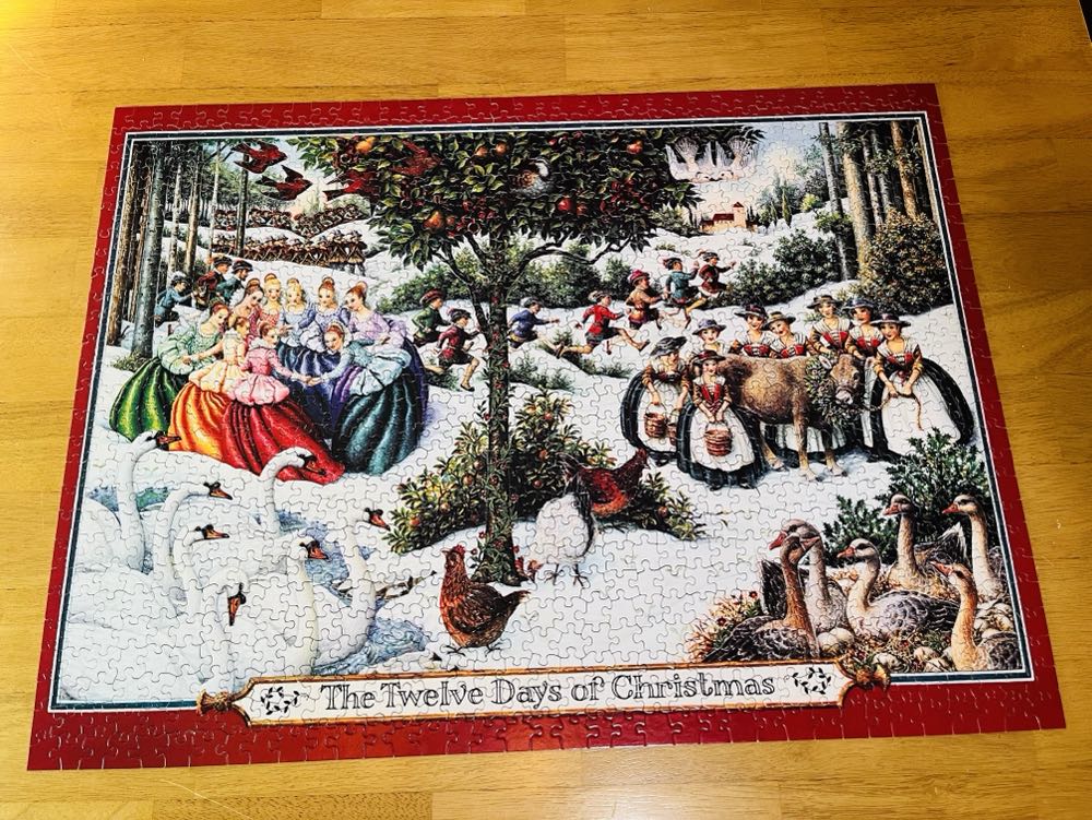 The Twelve Days Of Christmas (Donated To Puzzle Library) - Great American Puzzle Factory puzzle collectible [Barcode 010563008955] - Main Image 2