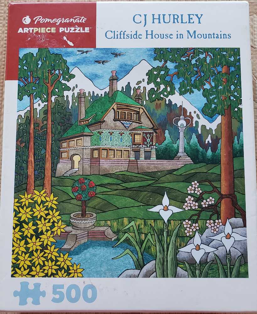 Cliffside House In Mountains 🧩 - Pomegranate puzzle collectible [Barcode 9781087501192] - Main Image 2