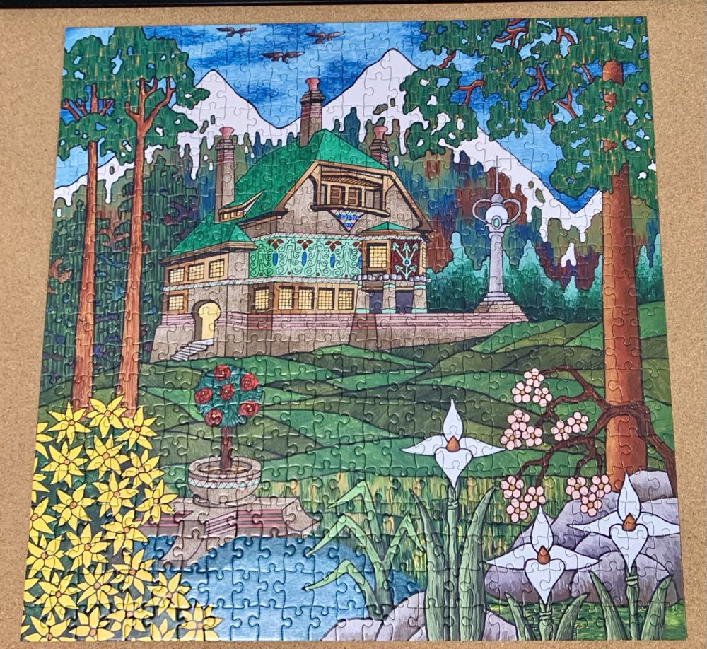 Cliffside House In Mountains 🧩 - Pomegranate puzzle collectible [Barcode 9781087501192] - Main Image 3