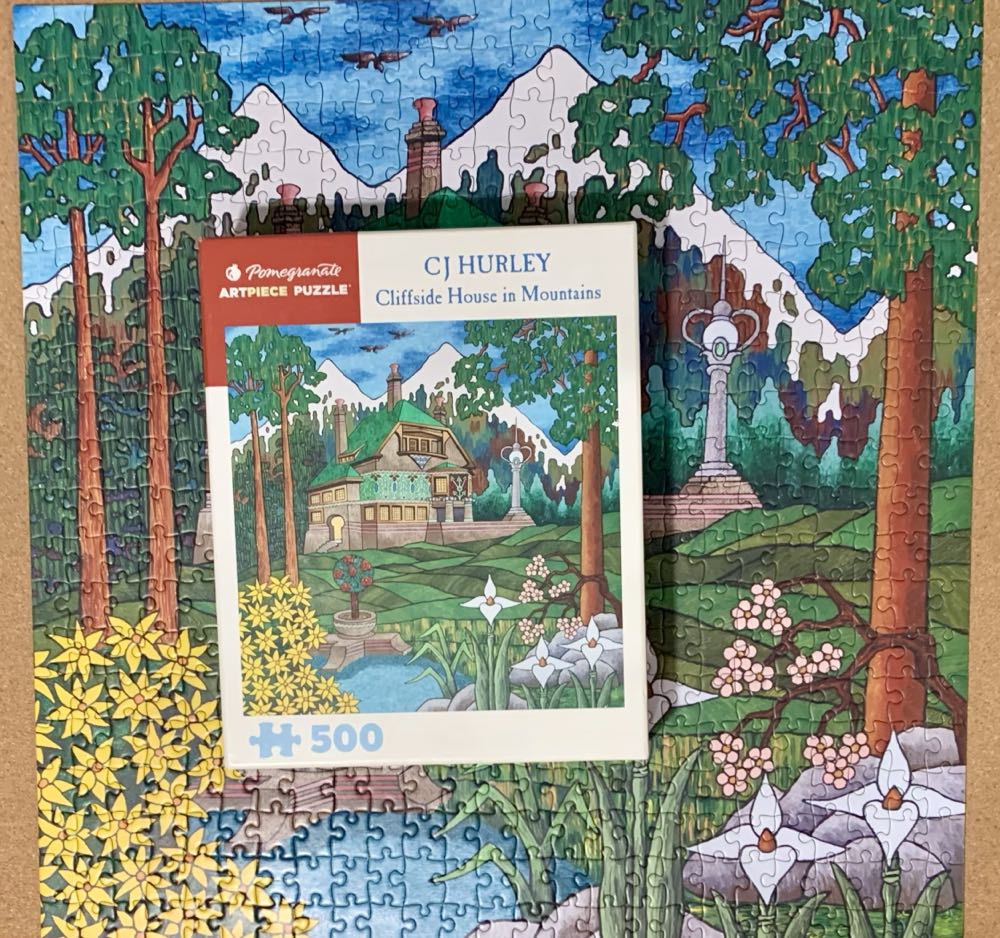 Cliffside House In Mountains 🧩 - Pomegranate puzzle collectible [Barcode 9781087501192] - Main Image 4