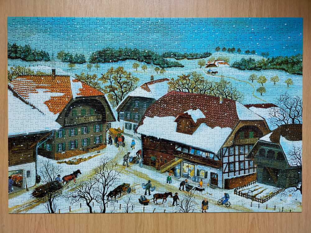Winters dorpstafereel. - Jumbo puzzle collectible [Barcode 8710126016442] - Main Image 2