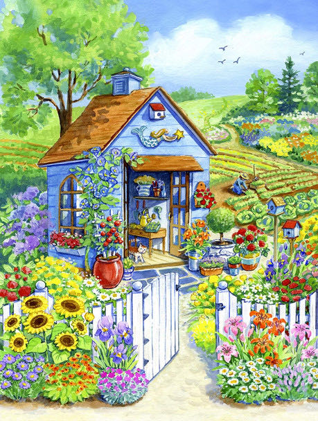 Path To The Garden Shed - SunsOut puzzle collectible [Barcode 796780634527] - Main Image 2