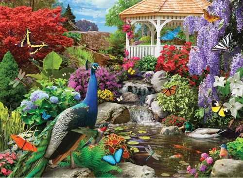 Peacock Paradise-SOLD - Bits & Pieces puzzle collectible [Barcode 192949041098] - Main Image 1