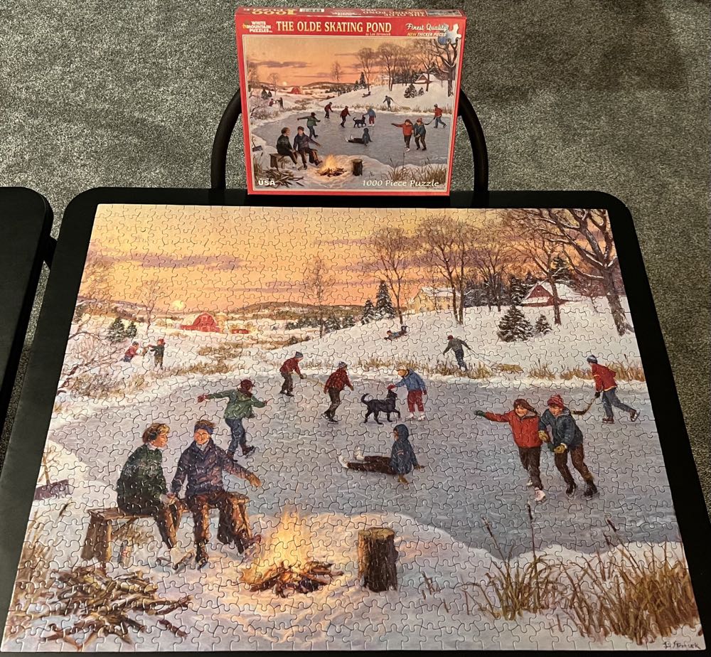 The Olde Skating Pond  - White Mountain puzzle collectible [Barcode 724819253807] - Main Image 3