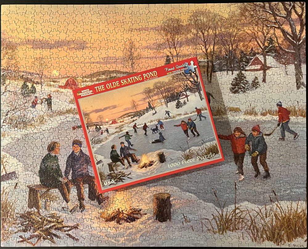 The Olde Skating Pond  - White Mountain puzzle collectible [Barcode 724819253807] - Main Image 4
