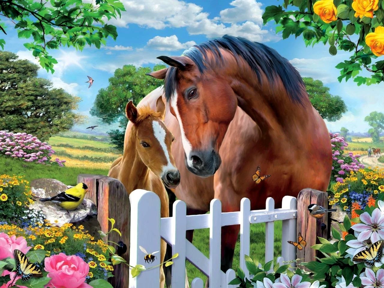 At The Garden’s Gate /Jerry Kramer  - Ceaco puzzle collectible [Barcode 021081232029] - Main Image 2