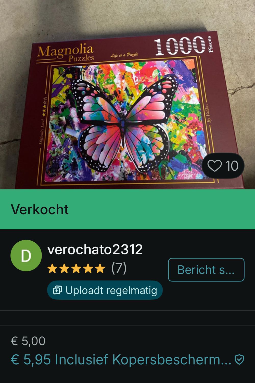 Colorful Butterfly (📫Ella V. € 7,00) - Magnolia puzzle collectible [Barcode 8699375066302] - Main Image 4