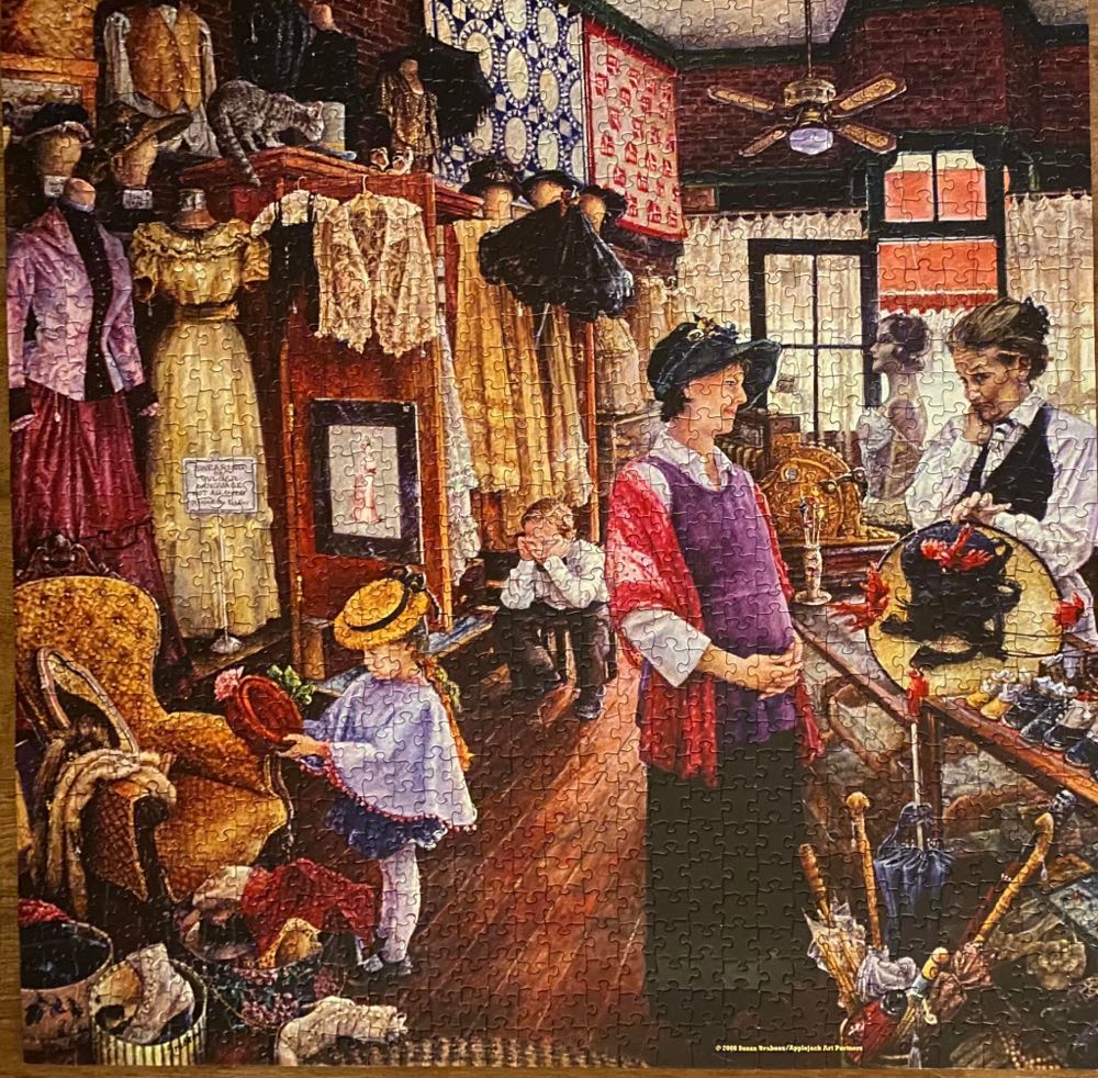 Buying Hats - SunsOut puzzle collectible [Barcode 796780442641] - Main Image 3