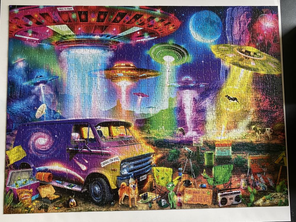 Sold - I Brake for UFOs - Buffalo Games puzzle collectible [Barcode 079346127283] - Main Image 2