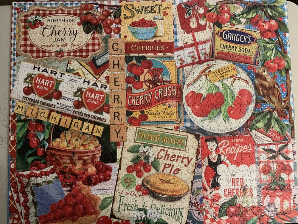 Cherries  - White Mountain puzzle collectible [Barcode 724819265220] - Main Image 2