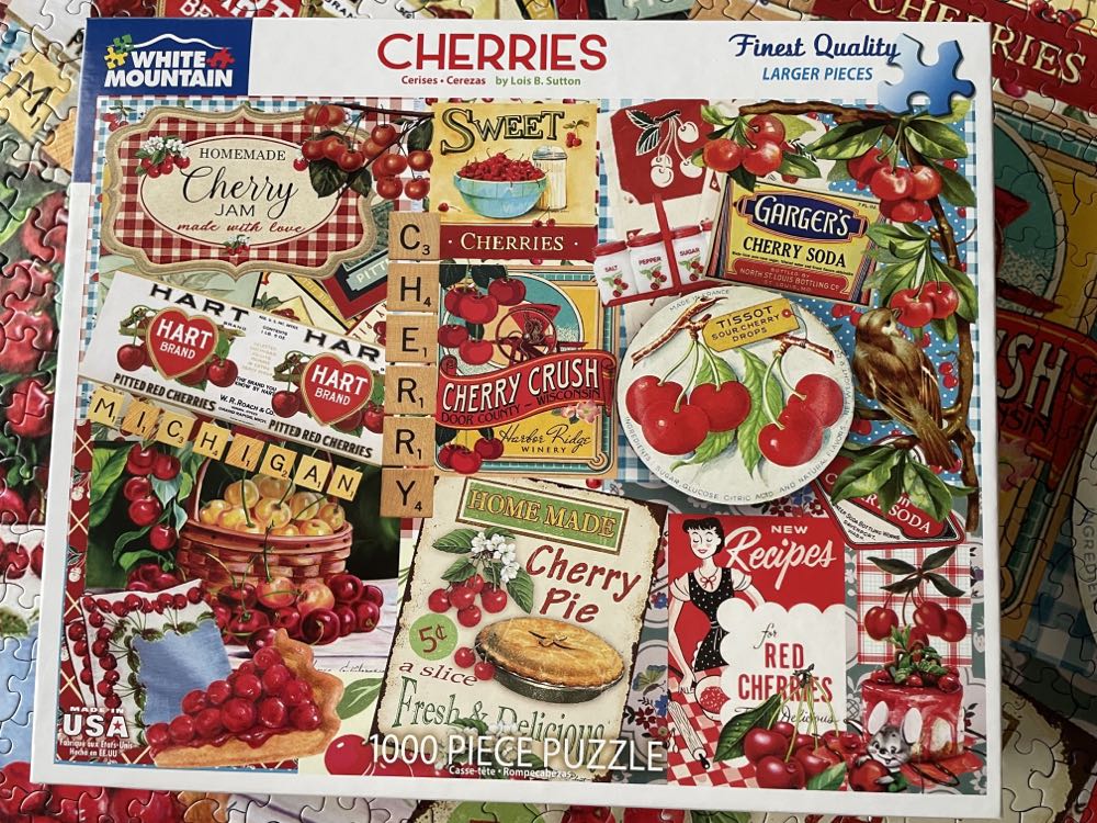 Cherries  - White Mountain puzzle collectible [Barcode 724819265220] - Main Image 4