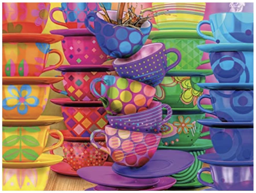 Colorstory : Teacups - Ceaco puzzle collectible [Barcode 021081292115] - Main Image 2