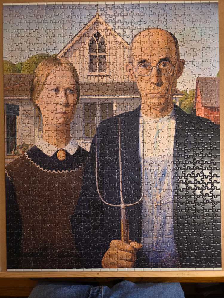 Grant Wood: American Gothic - Pomegranate puzzle collectible [Barcode 9781087500966] - Main Image 2