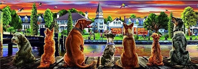 Dogs On The Quay Panorama - Educa puzzle collectible [Barcode 8412668176898] - Main Image 2