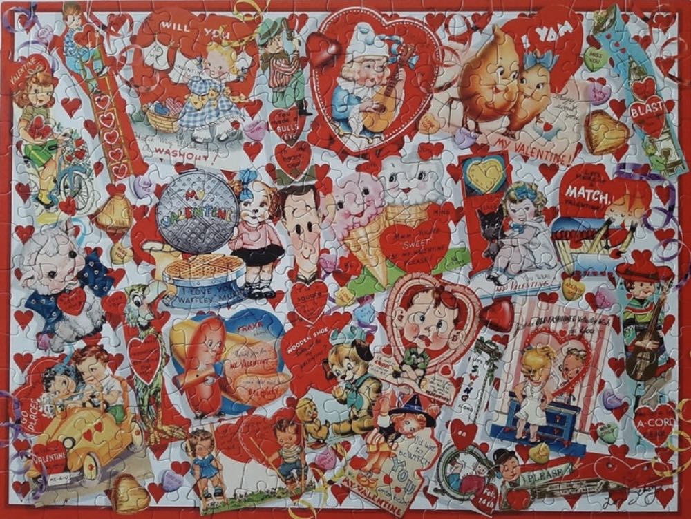 Valentine Card Collage - SunsOut puzzle collectible [Barcode 796780351479] - Main Image 3