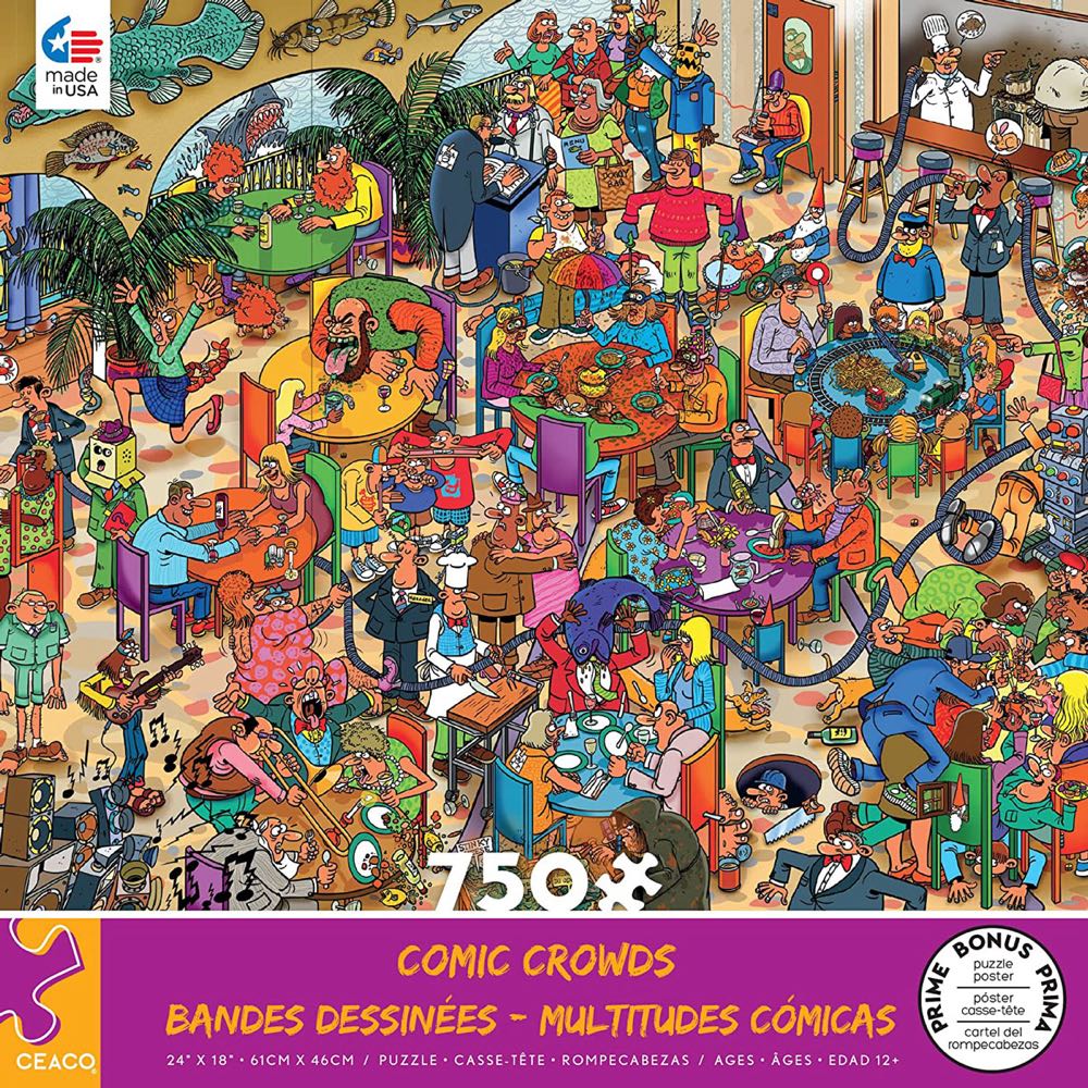 Comic Crowds - Restaurant Scene - Ceaco puzzle collectible [Barcode 021081292078] - Main Image 2