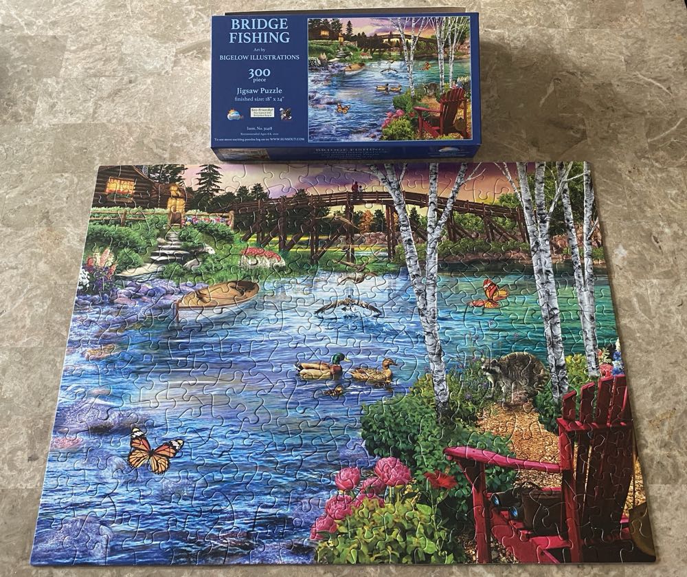 Bridge Fishing - SunsOut puzzle collectible [Barcode 796780314184] - Main Image 2