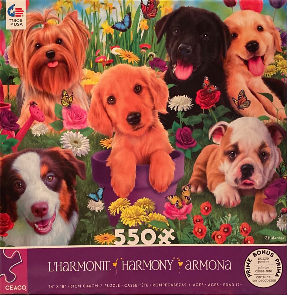 Dogs - Harmony: Garden Dogs - Ceaco puzzle collectible [Barcode 021081232340] - Main Image 2