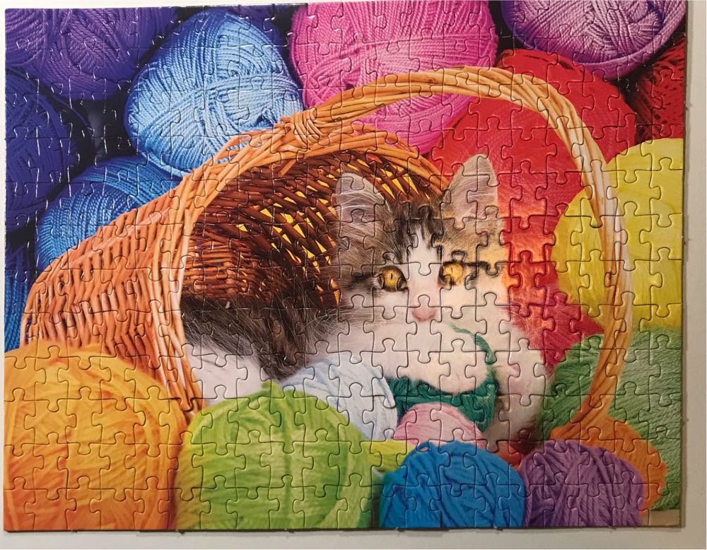 Playing In The Yarn Basket & Rainbow Wall Of Flowers - Cra Z Art puzzle collectible [Barcode 639277217899] - Main Image 2