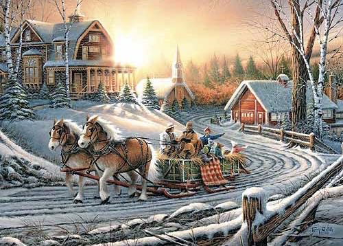 Terry Redlin : Pleasures of Winter - White Mountain puzzle collectible [Barcode 724819255665] - Main Image 2