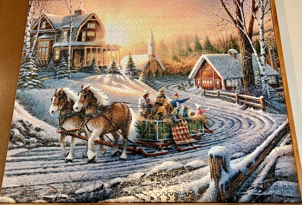 Terry Redlin : Pleasures of Winter - White Mountain puzzle collectible [Barcode 724819255665] - Main Image 3