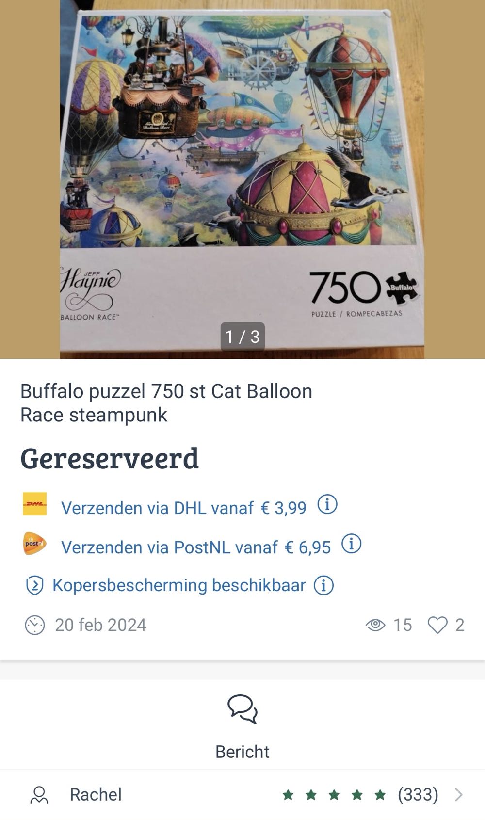 Cat Balloon Race* - Buffalo Games puzzle collectible [Barcode 079346173037] - Main Image 4