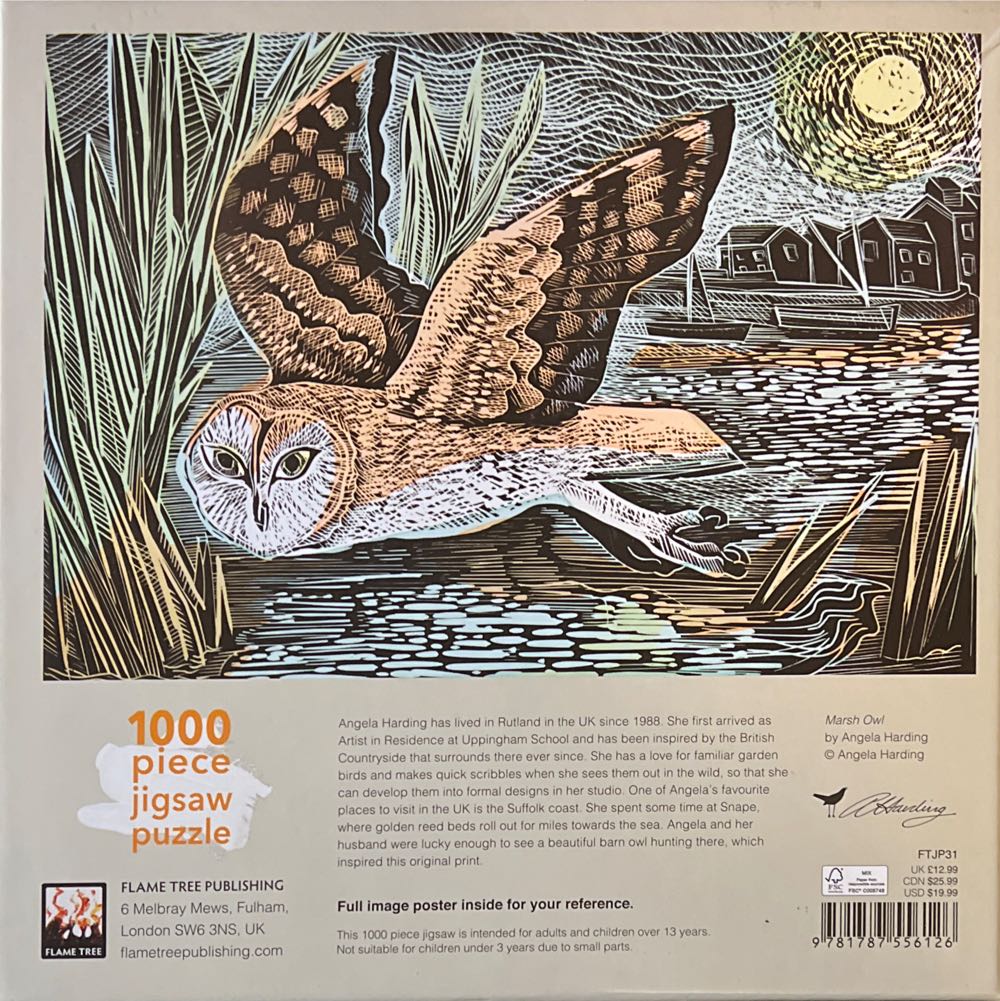 Marsh Owl - Flame Tree Publishing puzzle collectible [Barcode 9781787556126] - Main Image 2