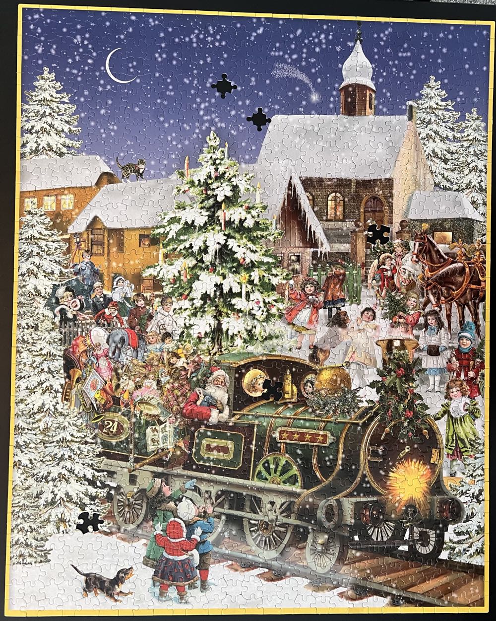 Christmas Train - White Mountain puzzle collectible [Barcode 724819259724] - Main Image 2