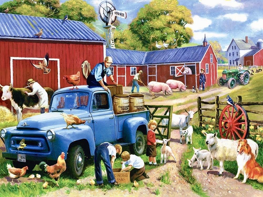 Spring Farm Days - SunsOut puzzle collectible [Barcode 796780137189] - Main Image 2