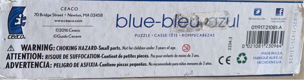 Color Study Puzzle Blue - Ceaco puzzle collectible [Barcode 021081230964] - Main Image 2