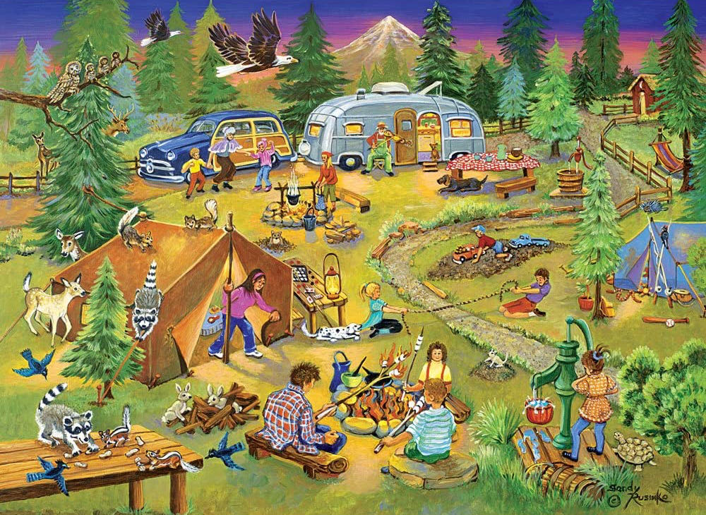 Camping With Grandma And Gramps.(SOLD)  - Bits And Pieces puzzle collectible [Barcode 192949011299] - Main Image 2