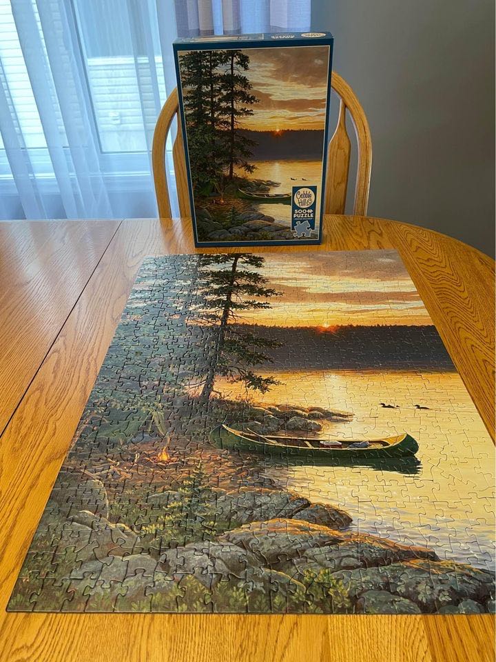 Water: Canoe Lake  500 Pieces - Cobble Hill puzzle collectible [Barcode 625012850186] - Main Image 3