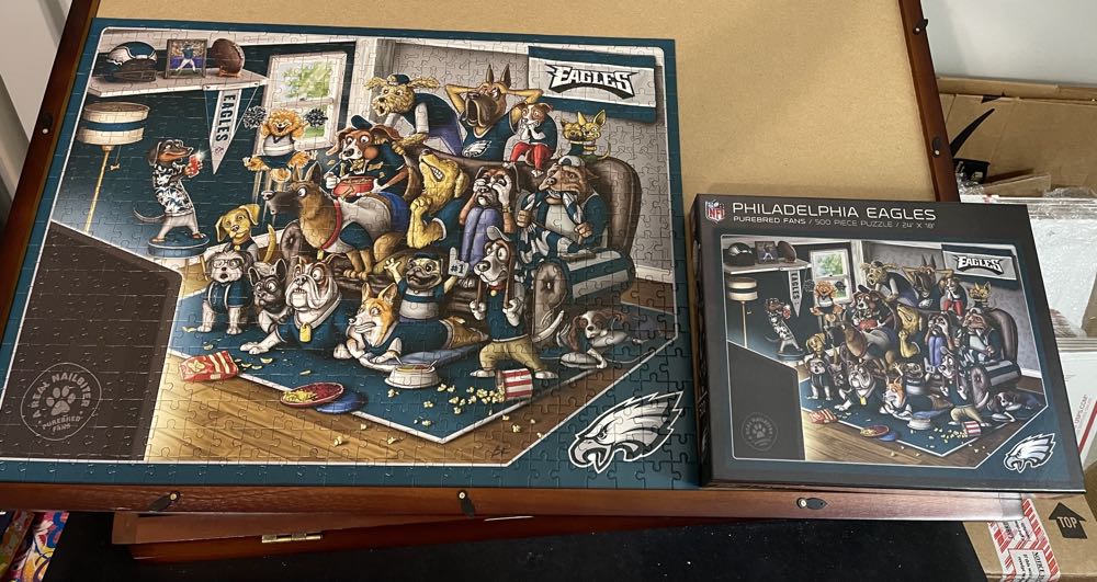 Youthefan Nfl Philadelphia Eagles Nfl Purebred Fans A Real Nailbiter Team Colors 500 Piece - NFL You The Fan puzzle collectible [Barcode 810052502168] - Main Image 2