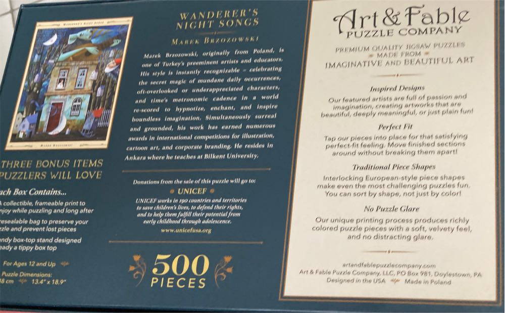 Wanderer’s Night Songs - Art & Fable puzzle collectible [Barcode 850006234400] - Main Image 3