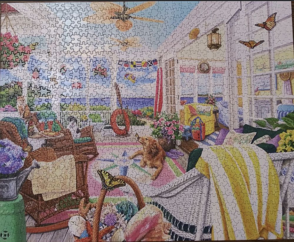 Summer Porch - White Mountain Puzzles puzzle collectible [Barcode 724819265374] - Main Image 4