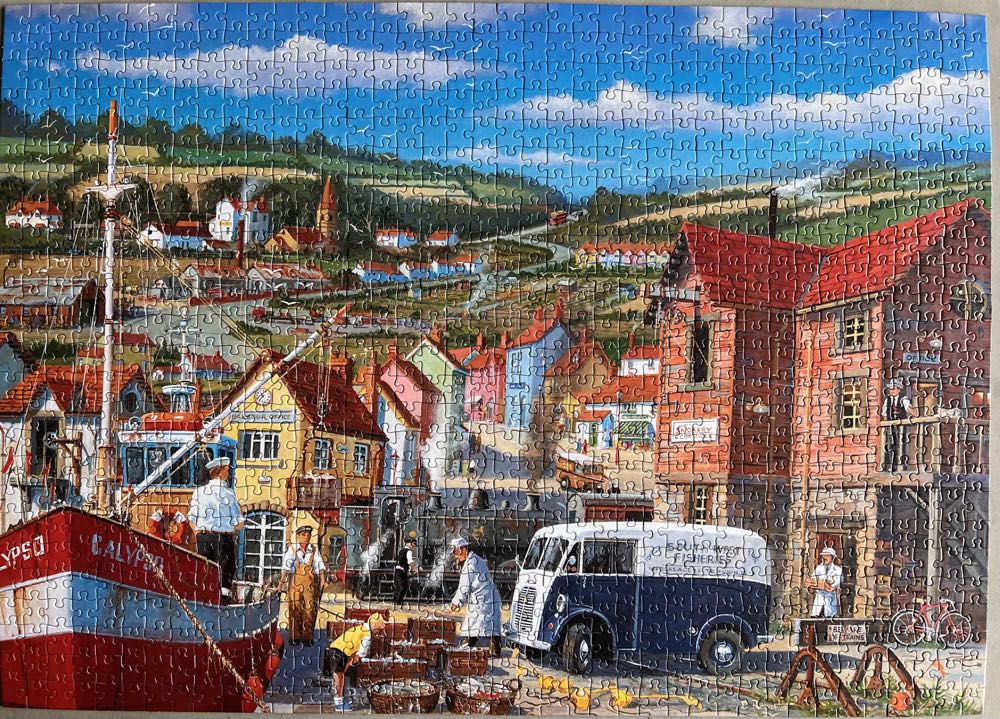 Fishing Village (Maken APM) - Falcon de luxe puzzle collectible [Barcode 8710126100141] - Main Image 2