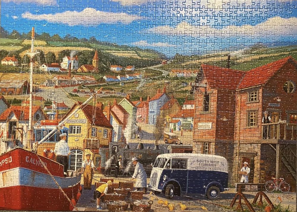 Fishing Village (Maken APM) - Falcon de luxe puzzle collectible [Barcode 8710126100141] - Main Image 3