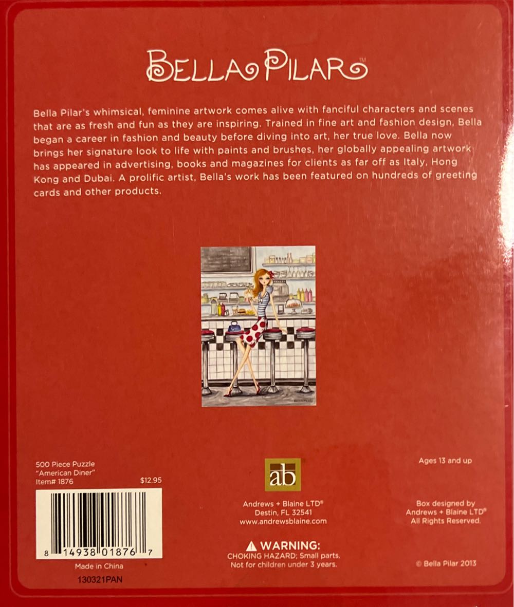 Bella Pilar - American Diner - Andrews Blaine puzzle collectible [Barcode 814938018767] - Main Image 2