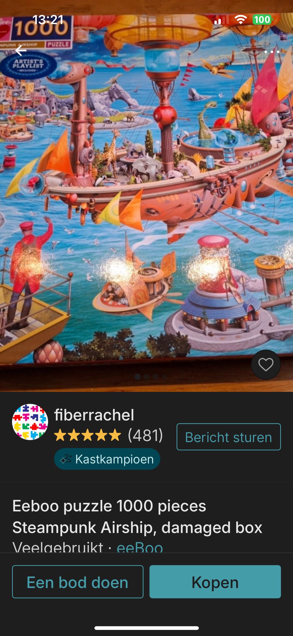 Steampunk Airship - eeBoo 🇺🇸 puzzle collectible [Barcode 689196512445] - Main Image 4