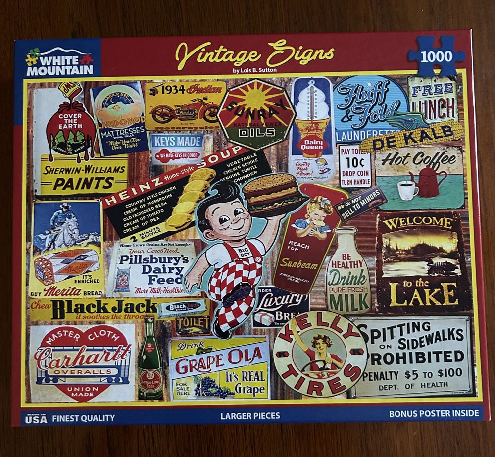 Vintage Signs - White Mountain puzzle collectible [Barcode 724819258314] - Main Image 3