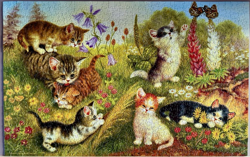 Cats in the Meadow - SunsOut puzzle collectible [Barcode 796780582347] - Main Image 2