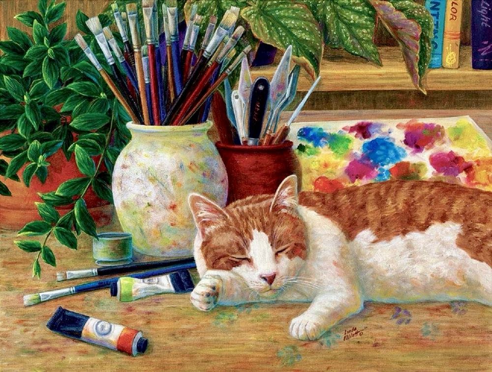 Painter’s Helper- From Cheryl - SunsOut puzzle collectible [Barcode 796780316133] - Main Image 2
