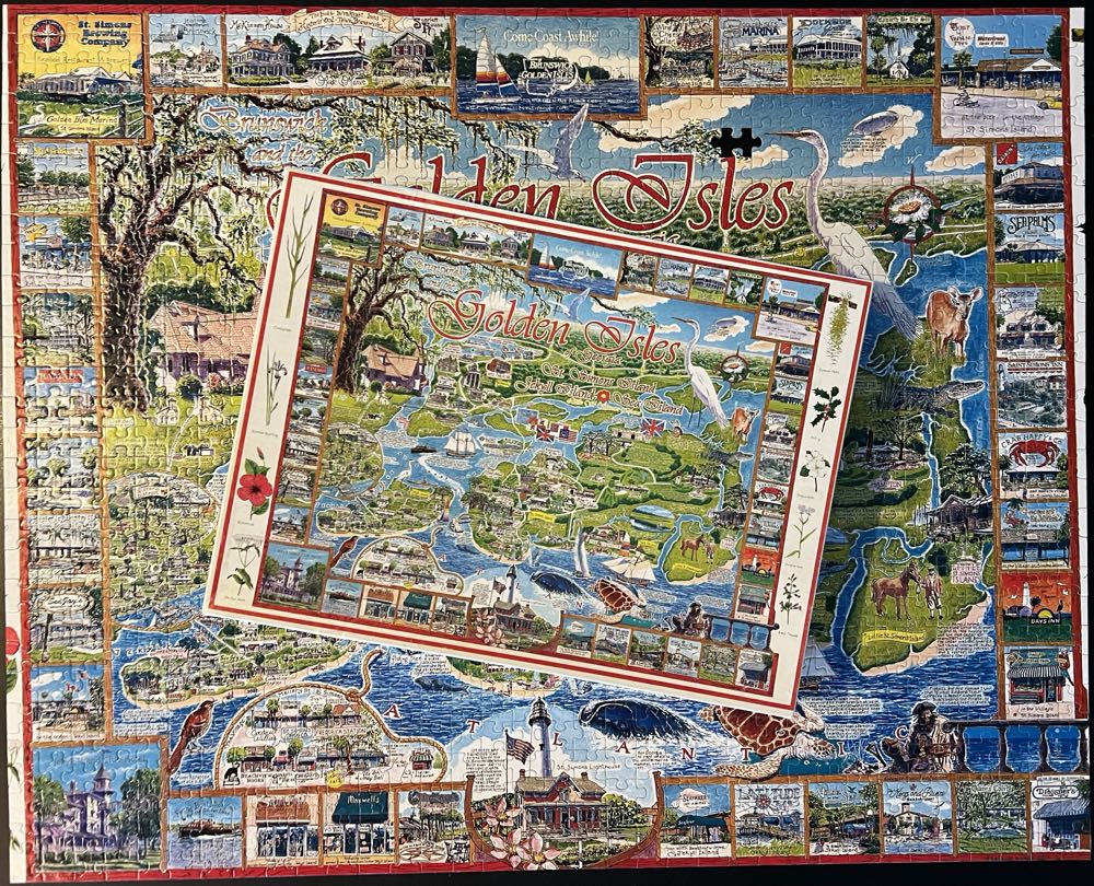 Brunswick and the Golden Isles of Georgia St. Simons Island, Jekyll Island & Sea Island - White Mountain Puzzles puzzle collectible [Barcode 724819247417] - Main Image 4