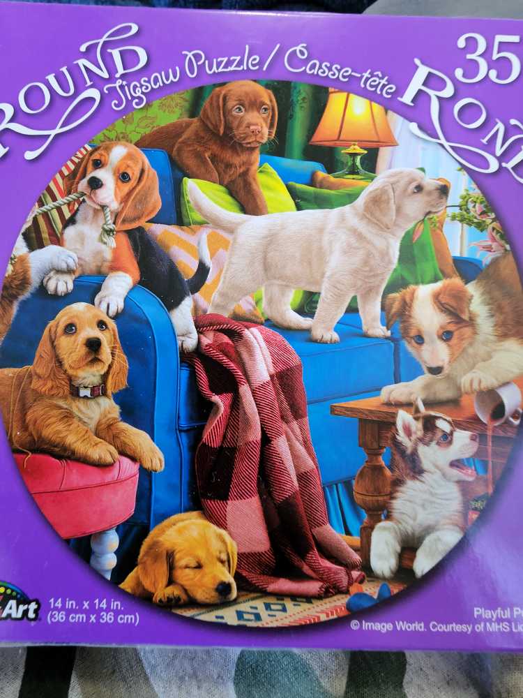 Playful Puppies  puzzle collectible [Barcode 639277537508] - Main Image 1